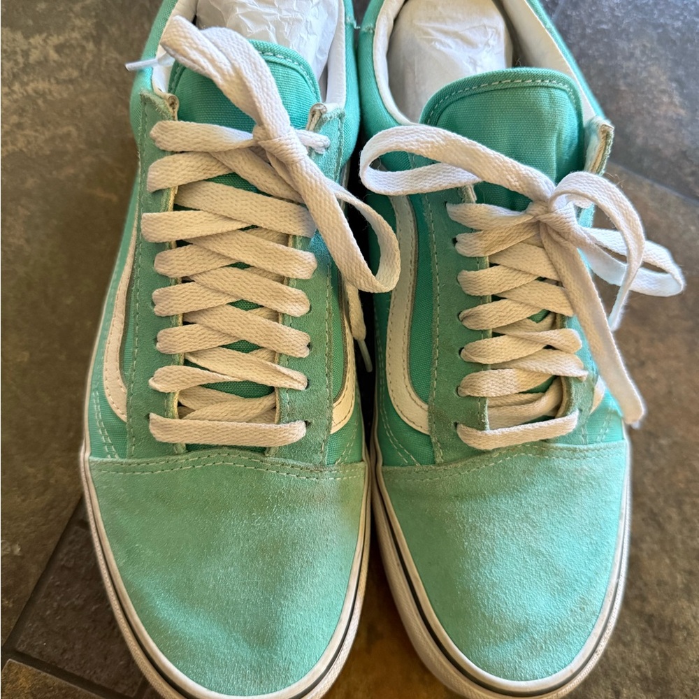 Vans Teal and White Sneakers